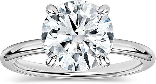 0.25-3.00 Carat Round Lab Grown White Diamond Classic Solitaire Engagement Ring for Women in 10K Solid Gold
