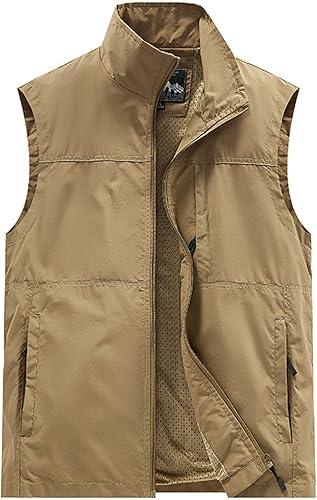 Outdoor Vest for Men, Casual Lightweight Zip Up, Sleeveless Jacket with Pockets for Golf Work
