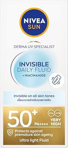 Nivea Premium Ultra‑Light Facial Fluid with Niacinamide Daily Face Care Fluid for All Skin Types, Invisible Finish, Non‑Greasy Texture, Dermatologically Tested, 40 ml/1.35 oz ‑ Skin Comfort Protection