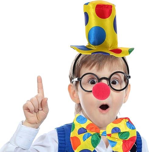 Dot Clown Top Hat Headband: Halloween Carnival Circus Costume Cap - Funny Performance Props Parties Accessories