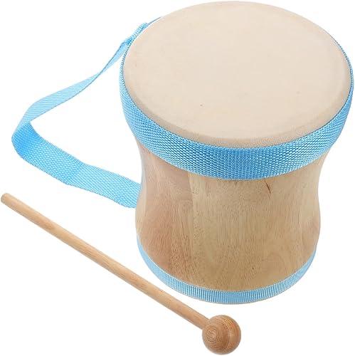 VANZACK Beginner Boys and Girls Hand Drum Toddlers Sheepskin Hand Playing Drum Portable Wooden Percussion Instrument for Music Class