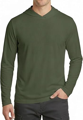 Ecosunny Men's Sun Protection Hoodie Shirts UPF 50+ Long Sleeve UV Swim Shirt Fishing Hiking Running Rash Guard Quick Dry