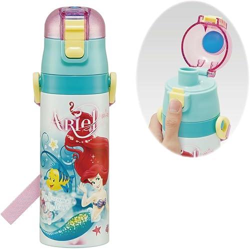 Skater SDC4-A Children's Stainless Steel Water Bottle, Direct Drinking, 16.5 fl oz (470 ml), Disney Ariel, 24, Kid-Friendly, Lightweight, Cold Insulated, Sports Bottle, Cute, For Kids