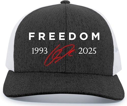 Patriot Pride Men's Freedom Charlie Kirk Signature 1993-2025 Mesh Back Trucker Hat for Men - USA Hats