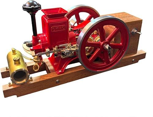 Retrol OKMO 1/4 Hit and Miss Engine Model Kit, Evaporative Water Cooling Single-Cylinder 4-Stroke Horizontal Mini Metal Agricultural Engine with Ignition System/Base, Gift -RTR