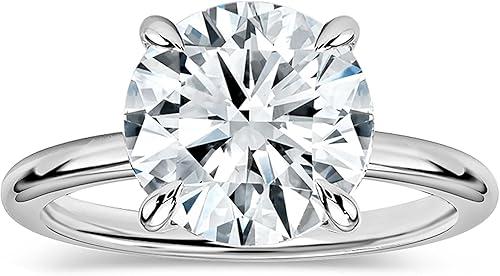 0.25-3.00 Carat Round Lab Grown White Diamond Classic Solitaire Engagement Ring for Women in 10K Solid Gold