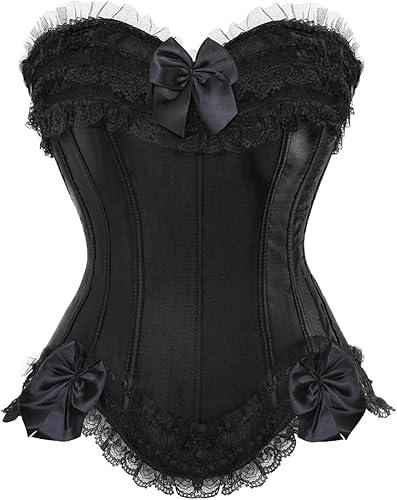 Plus Size Corset Top for Women Bustier Lace up Gothic Lingerie Burlesque Costume Dress