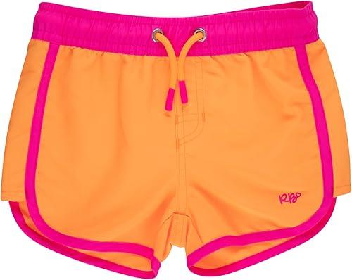 RuffleButts Girls UPF50+ Cover-Up Board Shorts