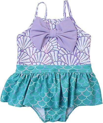 RuffleButts Girls UPF50+ Sun Protection Princess Sleeveless One Piece Swimsuit