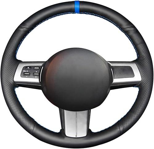 MEWANT Steering Wheel Cover for Mazda MX-5 2006-2014 / RX-8 2009-2013 / CX-7 CX7 2007-2009 Hand-Stitch Black Microfiber Leather Steering Wheel Wrap