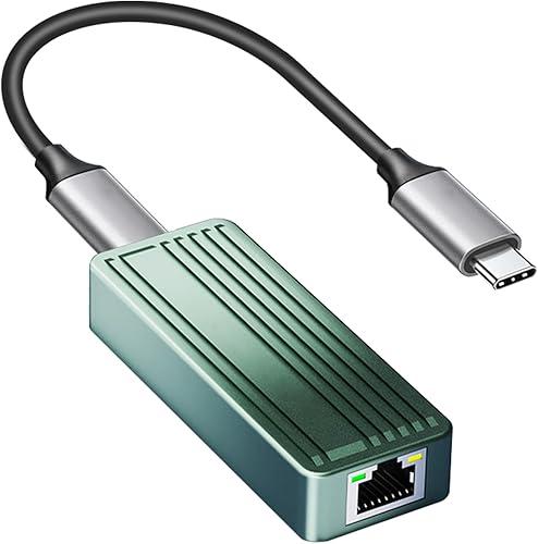 Type C to RJ45 Network Card,USB 3.2 to 10G RJ45 LAN Port Ethernet Adapter with RTL8159 Chip,Compatible with Thunderbolt 3/4,10Gb Ethernet Card for iPad/Laptop/Desktop/Phone