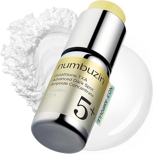 numbuzin No.5 Glutathione TXA Dark Spot Ampoule, Targeted Tone Care Concentrate for Dark Spots & Uneven Skin, Tranexamic Acid, Niacinamide, Vitamin Tree Water, Korean Skincare, 10.7g