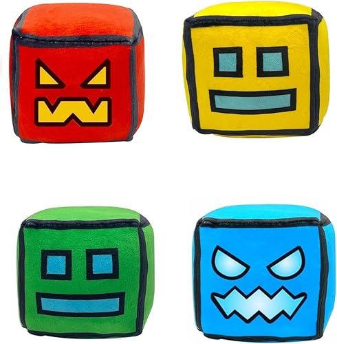 4.7” Cube Plush Toy Stuffed Plushie Doll Small Pillow Pendant Game Cute Fans Collection Birthday Gift (4 PCS)