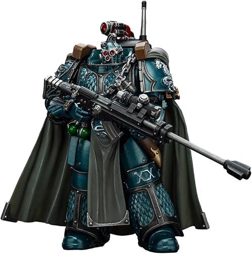 JOYTOY Warhammer The Horus Heresy Alpha Legion Exodus 'The One who is Many’ with Sniper Rifle and Power Dagger - 1:18 Scale 5.03in Action Figure Mecha Joy Toy Collection Model
