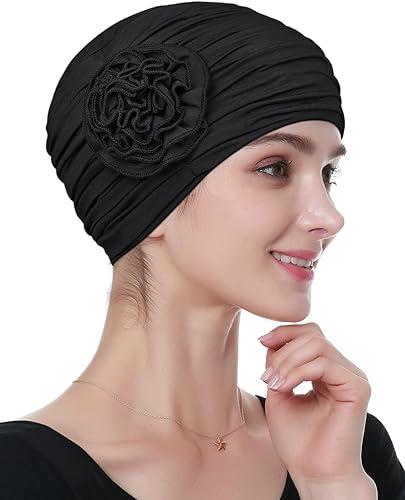 Alnorm Flower Design Chemo Hair Loss Caps Cancer Headwear for Women
