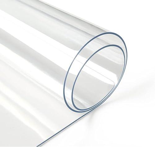 MOON FLOWER Clear Table Cover Protector Rectangle | 70 x 140cm (About 28" × 55")| Waterproof, Anti-Scratch Clear Desk Mat for Office, Desktop, Dresser, Dining Table