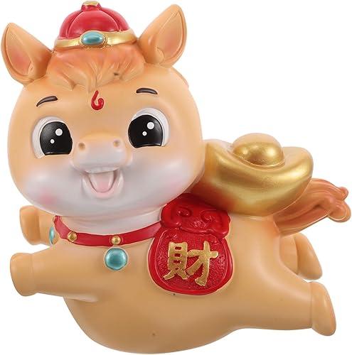 BESPORTBLE Chinese Horse Money Saving Banks Zodiac Year Ceramic Horse Statues Blessing Mascot Piggy Banks for Chinese New Year Spring Festival