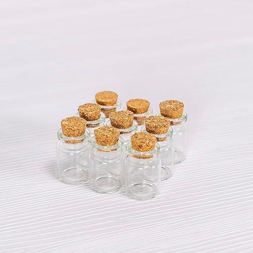 6 Pcs 5ml Clear Glass Bottles with Cork Stoppers, Mini Glass Vials, Jars with Cork Stoppers for Wedding Favors, Art Storage Accessories, DIY Craft