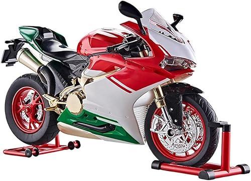 1/9 Motorcycle with Lights Sound, Alloy Realistic Mechanical Dynamic Motorbike Model, Simulation Bike with Ignition System Smoke Spray, Vehicle Christmas Birthday Gift