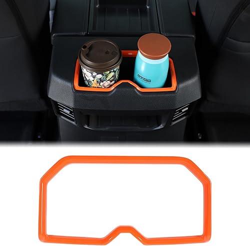 Aunginsy Rear Seat Central Armrest Cup Holder Trim Frame Compatible with Toyota Tundra/Sequoia 2022-2024 2025 Car Back Row Center Console Cupholder Decorative Cover Protector ABS Interior Accessories