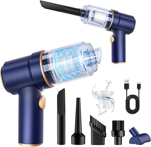 KMM Handheld Car Vacuum Cleaner, 9000Pa Vacuum Cleaner and Air Duster, 120W High Power Hand Held Vacuum with LED Light and Multi-Nozzles for Car, Home, Office, Pet