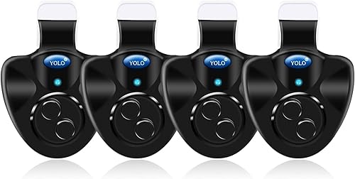 4 x Black Electronic LED Fishing Light Bulb with Sound Alarm and Audible Alarm