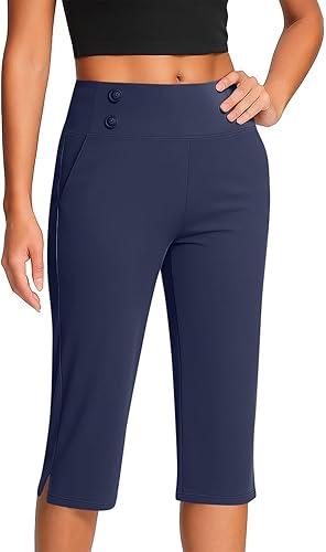 Capris for Seniors Women High Waist Stretch Womens Golf Pants Summer with Pockets Work Casual 2025
