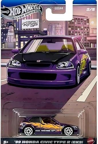 Hot Wheels Silver Series '99 Honda Civic Type R (EK9) [Purple] Compact Kings 2/5, 1:64 Scale Diecast Toy Vehicle