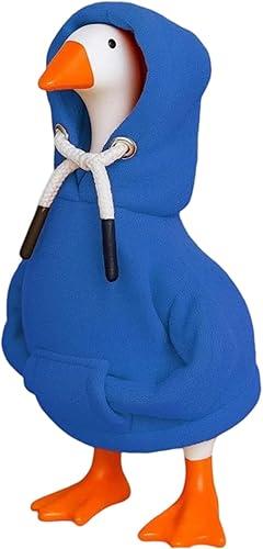 7 Inch Desk Goose Outfit Hoodie Magnetic Tabletop Decor Key Holder Costume Accessory for Home Office Desk Decorations (Blue)
