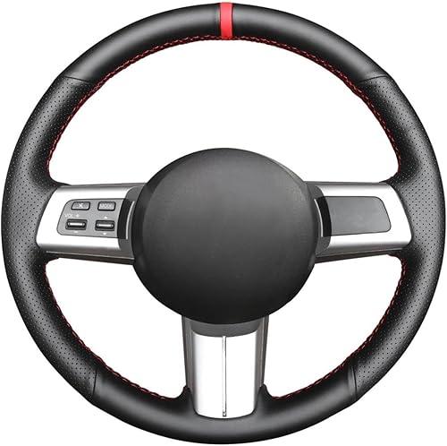 MEWANT Steering Wheel Cover for Mazda MX-5 2006-2014 / RX-8 2009-2013 / CX-7 CX7 2007-2009 Hand-Stitch Black Microfiber Leather Steering Wheel Wrap
