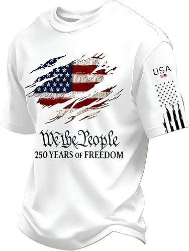 Anniversary USA Shirt 1776 2026 Patriotic American Flag Freedom Shirts We The People 250 T-Shirt, S-3XL