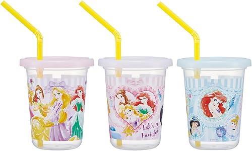 Skater SIH2ST-A Disney Princess 26 Girls' Tumbler with Straw, 8.1 fl oz (230 ml), Set of 3, Made in Japan