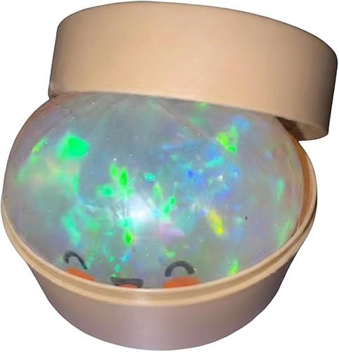 Glitter Dumpling Squishy Toy Soft Slow Rise Sensory Fidget Toys Squishies Stress Ball for Adults Dumpling Squishy Fidget Toy with Steamer Box Decompression Dough Easter Basket (Translucent Blue)