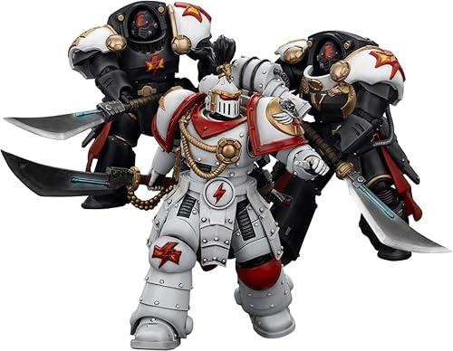 JOYTOY Warhammer The Horus Heresy White Scars 1:18 Action Figure Mecha Joy Toy Model Collectible Figurine Ages 15+, 3Pack