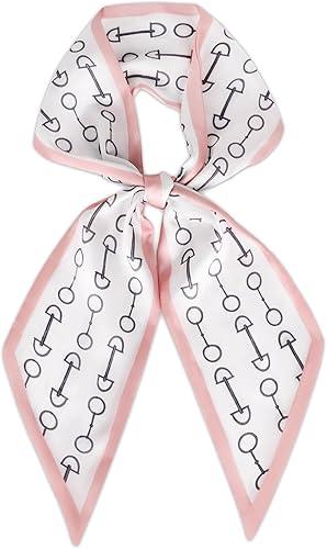 Relang Satin Scarf Mulberry Silk Printed Head Wrap Hair Band 7"" x 59""
