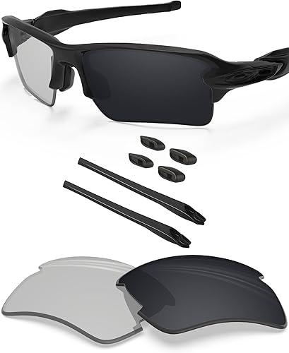 BLAZERBUCK Anti Salt Replacement Lenses & Sock Kit for Oakley Flak 2.0 XL OO9188 Sunglasses
