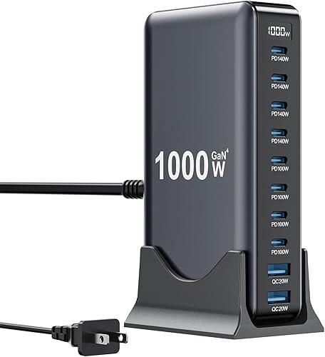 1000W USB C Charger Block,10-Port USB C Charging Station GaN IV Travel Essentials Multiple Port Charging Station,140W Laptop Fast Charger Adapter for MacBook Pro/Air,DELL,iPad,iPhone,Samsung Galaxy — 42% off