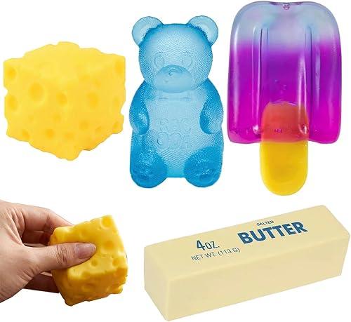 ZEFOTIM Ice Cream Squeeze Squishy 4Pcs Ice Cream Cone Squishy, Slow Rise Sensory Fidget Toy, Easter Basket Stuffers Party Favors