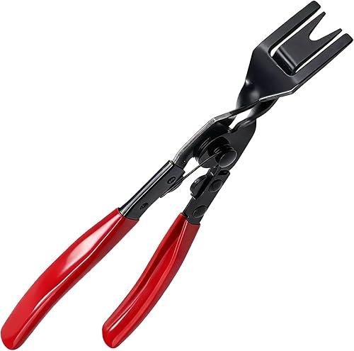 Car Panel Trim Removal Tool, Interior Clip Plier with Red Non-Slip Handle