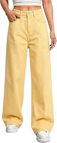 NaRHbrg Baggy Jeans for Women High Waisted Stretchy Straight Leg Jeans Tummy Control Comfort Denim Pants for Women 2026