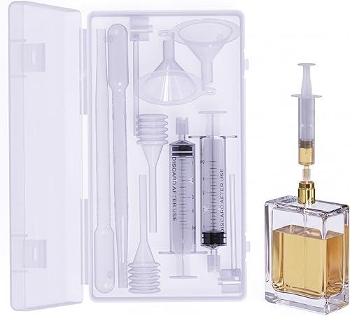 Perfume Refill Kit, 10-Piece DIY Cologne & Perfume Making Kit with Storage Box - Includes Transfer Pump, Syringe Extractor, Funnels, Dropper for Travel Bottle Refilling