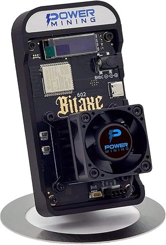 Bitaxe Gamma 602 ASIC Bitcoin Miner | 1.1 TH/s @ 18W | BM1370 Chip (Antminer S21 Pro) | Wi-Fi | USB-C | AxeOS | Open Source | Made in Europe | Incl. Power Supply & Stand