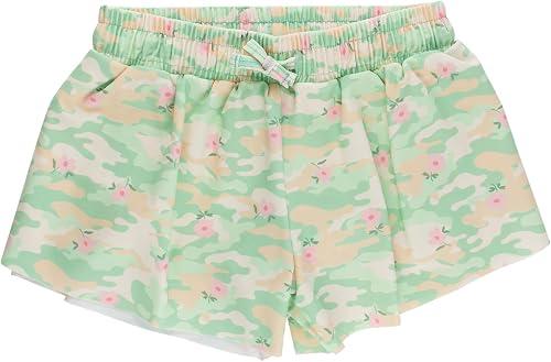 RuffleButts Girls UPF50+ Sun Protected Athletic Active Butterfly Flowy Shorts