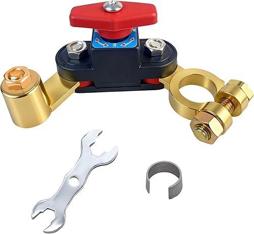 Car Battery Power Cut-Off Switch Breaker, Adjustable Pure Copper Stable Transmission High Conductivity 12v-24v Disconnect Switch Smart for Car Truck Boat Rv Supplies