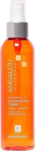 Andalou Naturals Illuminating Facial Toner Clementine + Vitamin C - Hydrating Face Mist Toner to Balance & Refresh Skin - with Fruit Stem Cell Complex Plus Aloe Vera - 6 fl oz