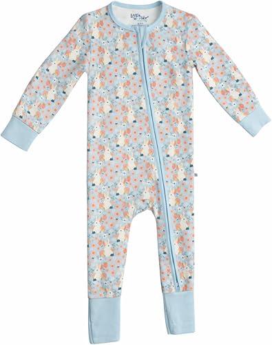 Little Worldz Viscose from Bamboo Toddler Pajamas Footless Romper Two-Way Zipper Hypoallergenic Sleepwear Boys & Girls