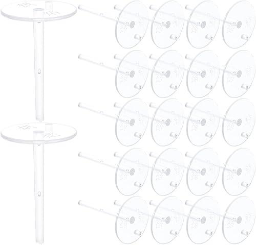 Totority Transparent Cake Decoration Base Plastic Holder 100Pcs for Cake Toppers and Figurines Lightweight and Easy to Use for Baking and Decorating