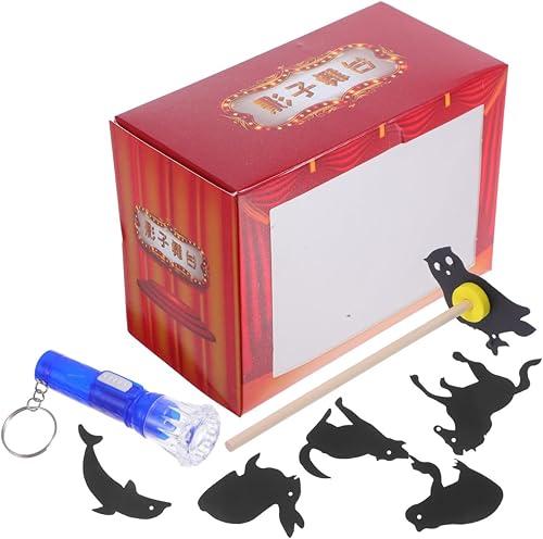 Kisangel 1 Set DIY Chinese Shadow Puppets Kit, Interactive Puppet Theater for Educational Engaging Storytelling Includes Flashlight Accessories