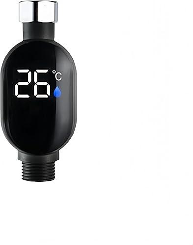 Shower Thermometer-Instant Digital Display, Waterproof & Easy Install for Safe Bathing, Intelligent Touch Screen, Accurate Shower Temp Sensor for Baby Kids Home Bathroom Kitchen (Black)