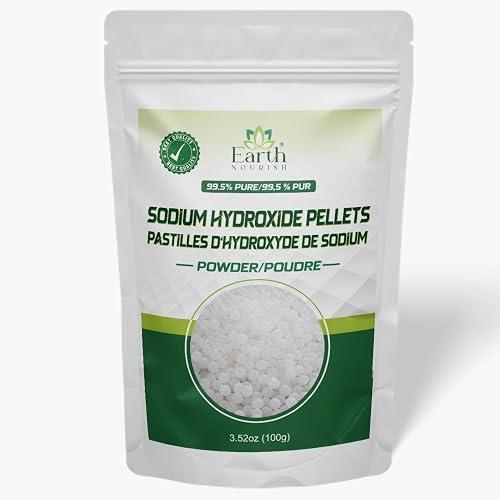 Sodium Hydroxide Pellets (Caustic Soda) - 100g / 3.52 Oz | Pellet Form Raw Material for Soap Making, DIY Formulations & Industrial Use